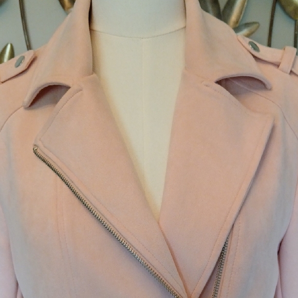 Pink Microsuede Moto Jacket - Picture 5 of 14